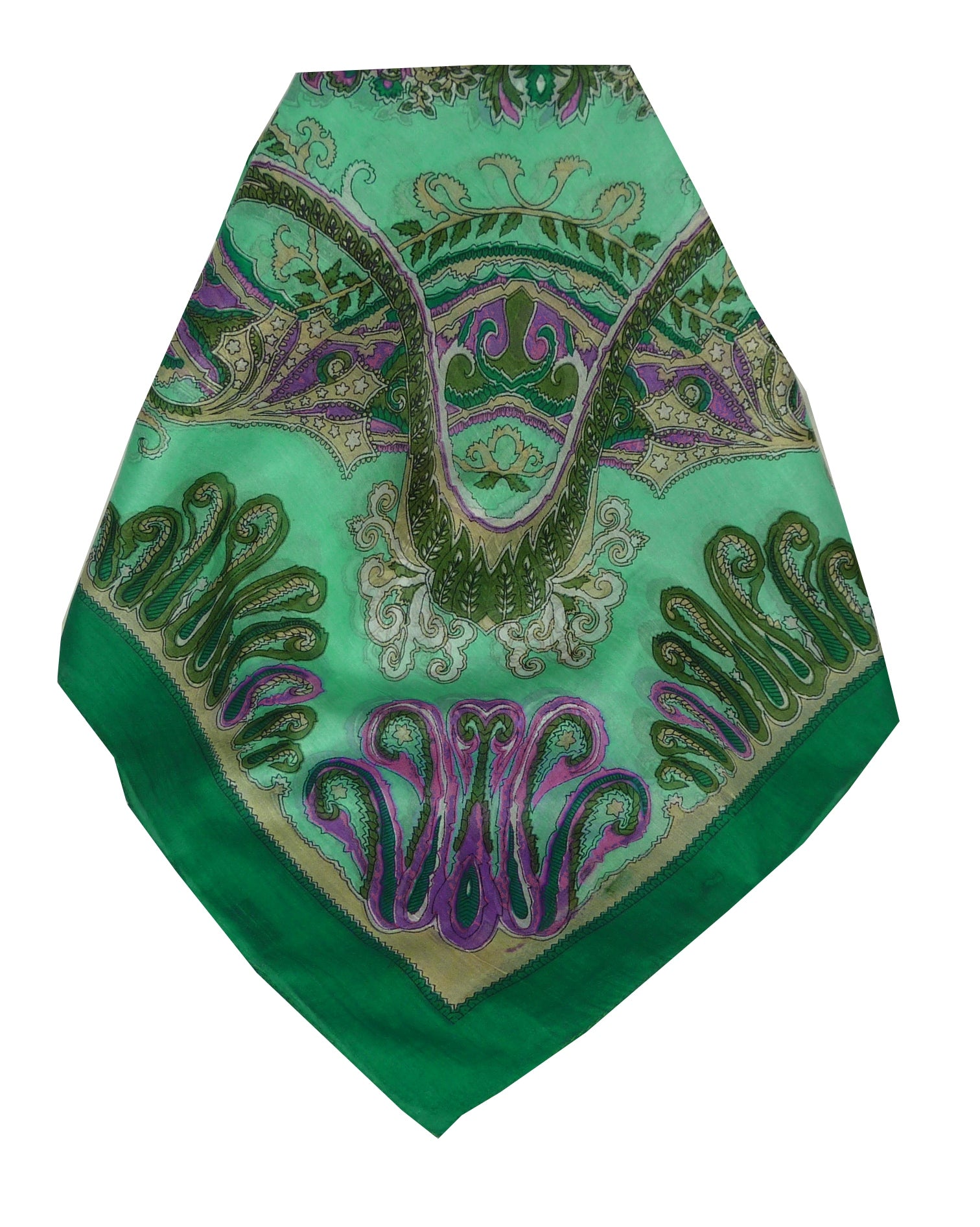 Classic Sciarpa Quadrata Seta di Gelso Querim Green da Pashmina & Silk