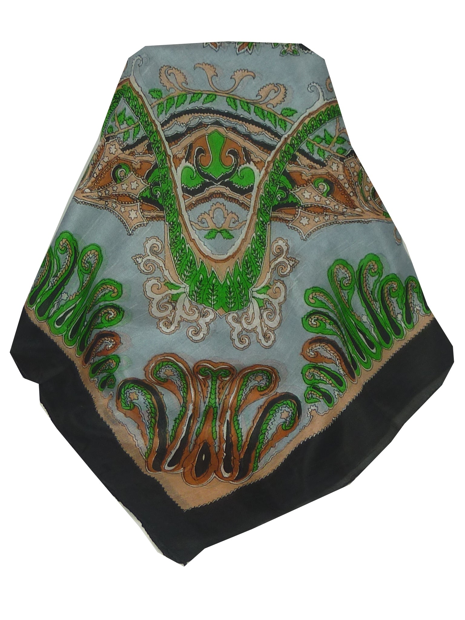 Classic Sciarpa Quadrata Seta di Gelso Querim Black da Pashmina & Silk