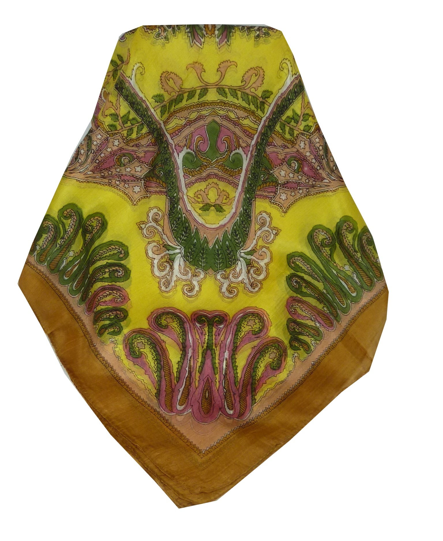 Classic Sciarpa Quadrata Seta di Gelso Querim Caramel da Pashmina & Silk