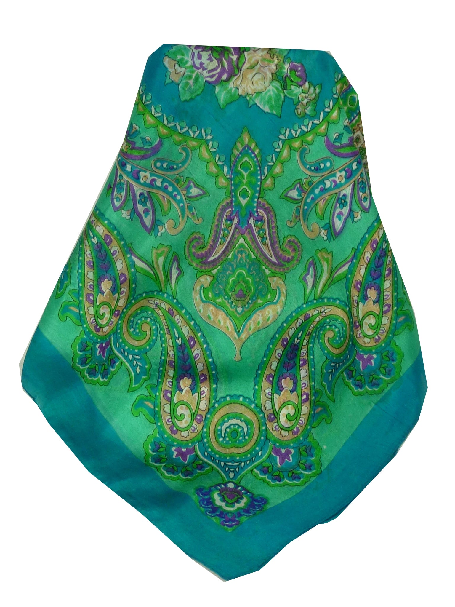 Mulberry Silk Classic Square Scarf Orissa Teal by Pashmina & Silk