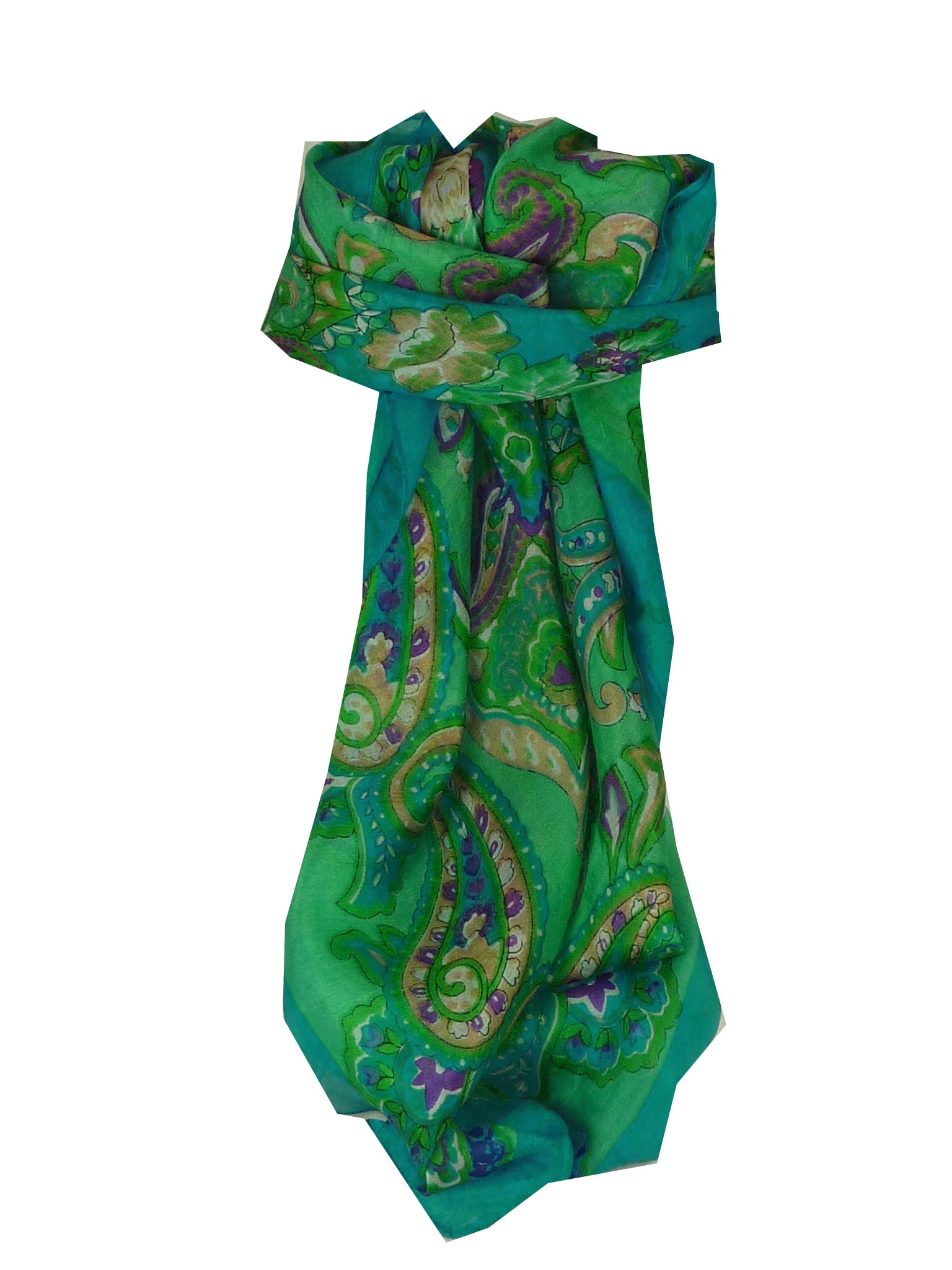 Mulberry Silk Classic Square Scarf Orissa Teal by Pashmina & Silk