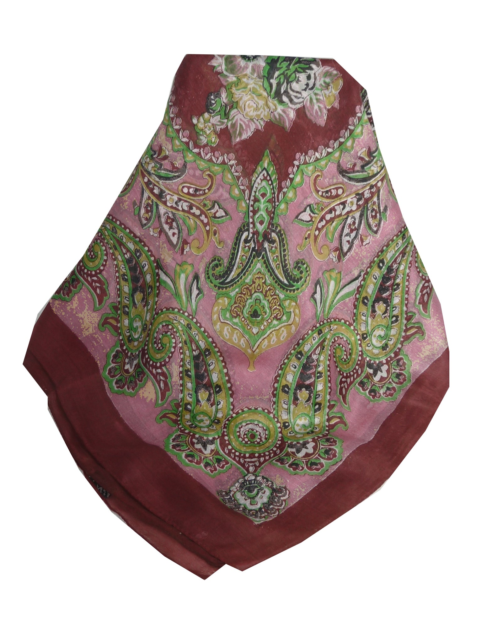 Mulberry Silk Classic Square Scarf Orissa Cerise by Pashmina & Silk