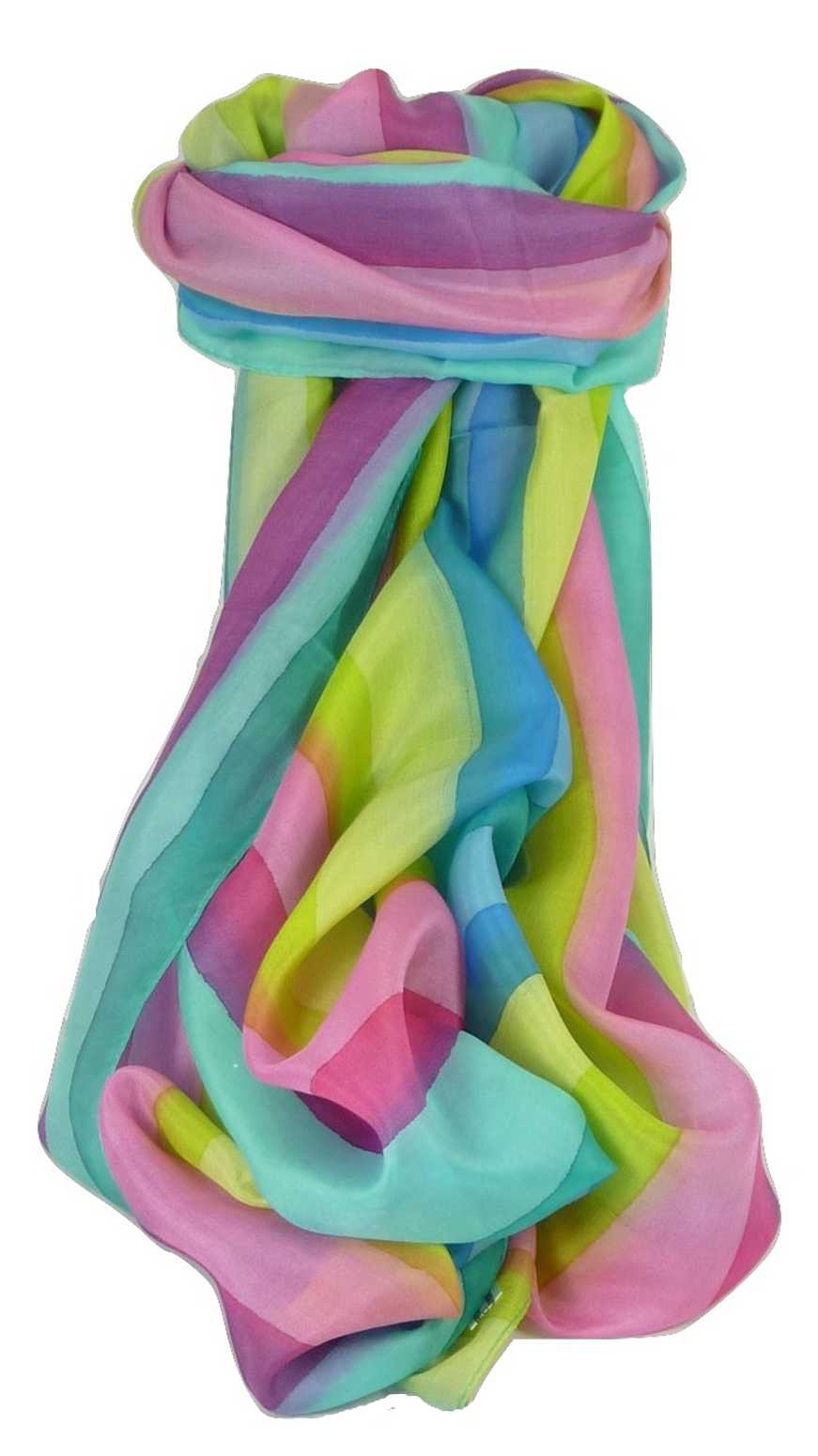 Sciarpa Lunga di Seta di Gelso Classic Rainbow Bhat da Pashmina & Silk