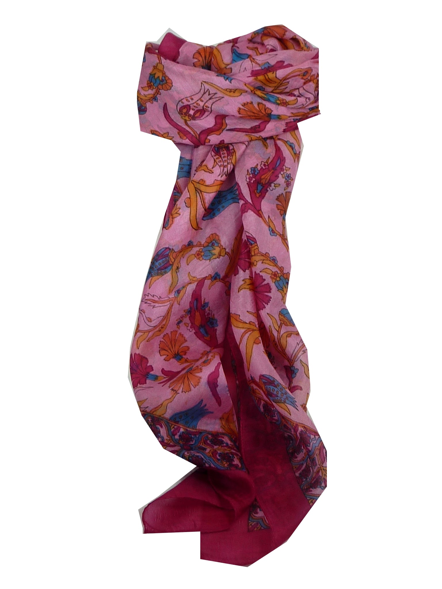 Mulberry Silk Classic Square Scarf Hestia Carmine by Pashmina & Silk