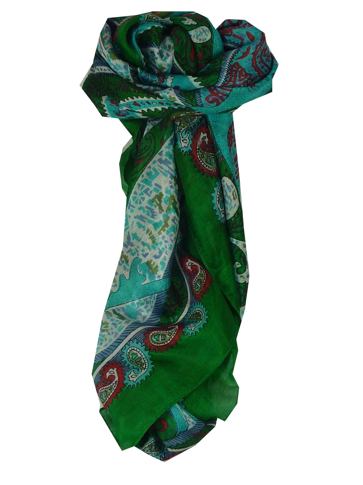 Classic Sciarpa Quadrata Seta di Gelso Indore Green da Pashmina & Silk