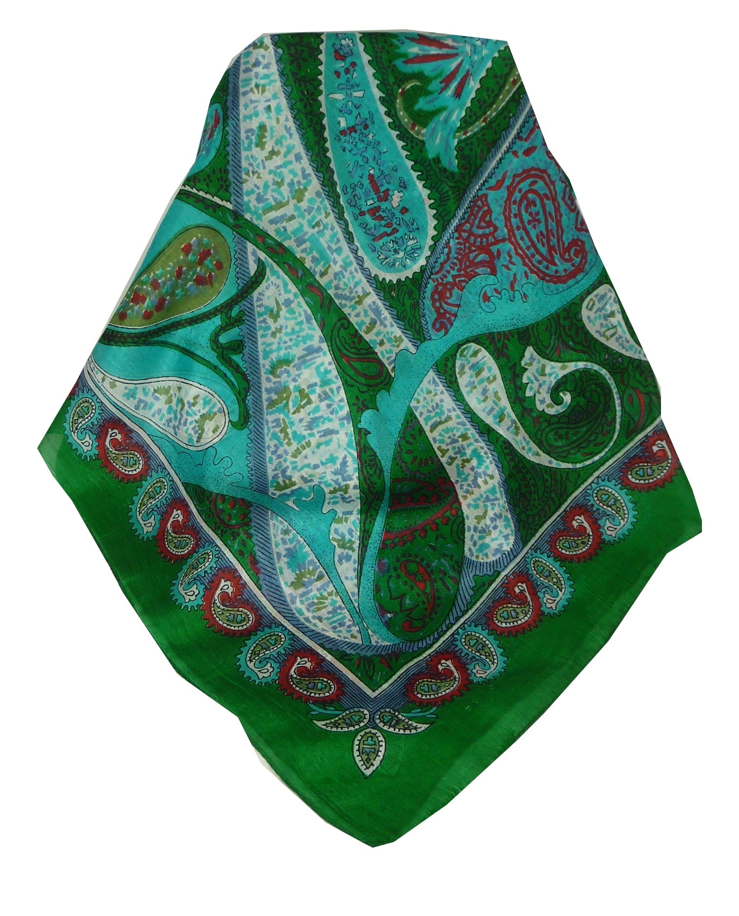 Classic Sciarpa Quadrata Seta di Gelso Indore Green da Pashmina & Silk
