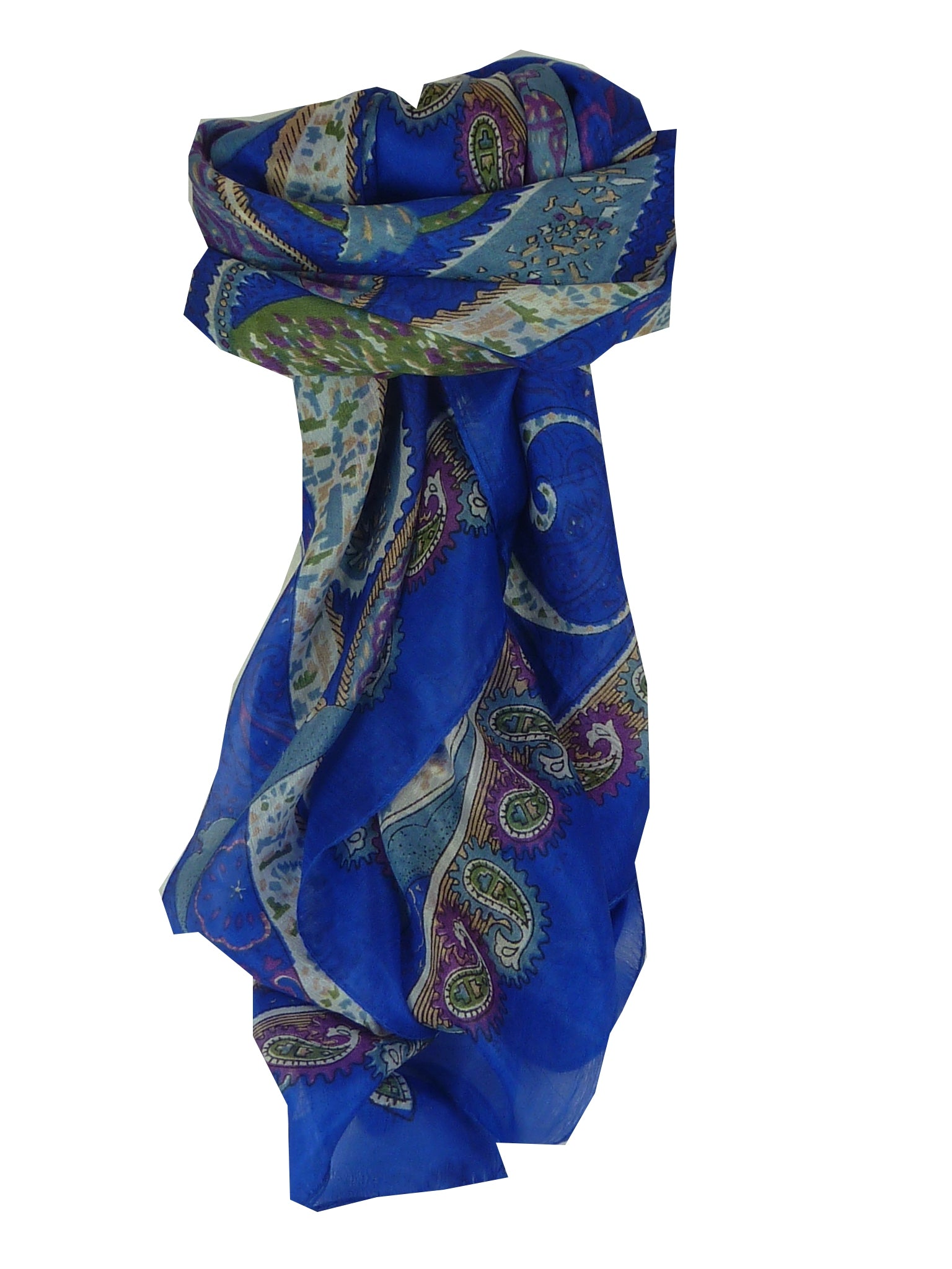 Classic Sciarpa Quadrata Seta di Gelso Indore Blue da Pashmina & Silk