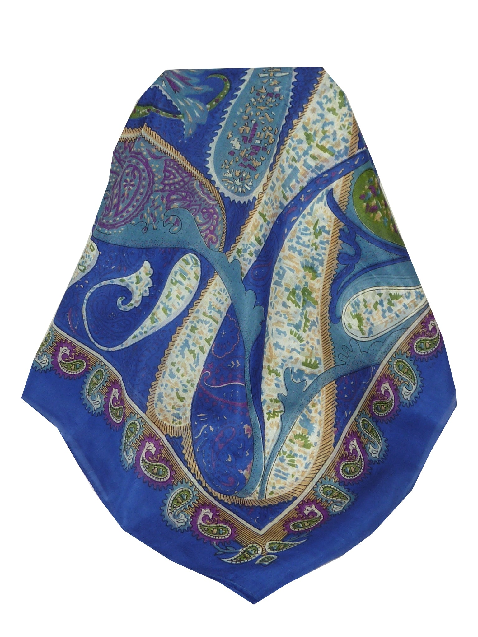 Classic Sciarpa Quadrata Seta di Gelso Indore Blue da Pashmina & Silk