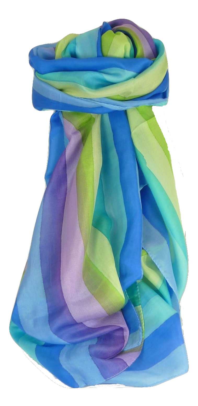 Sciarpa Lunga di Seta di Gelso Classic Rainbow Dua da Pashmina & Silk