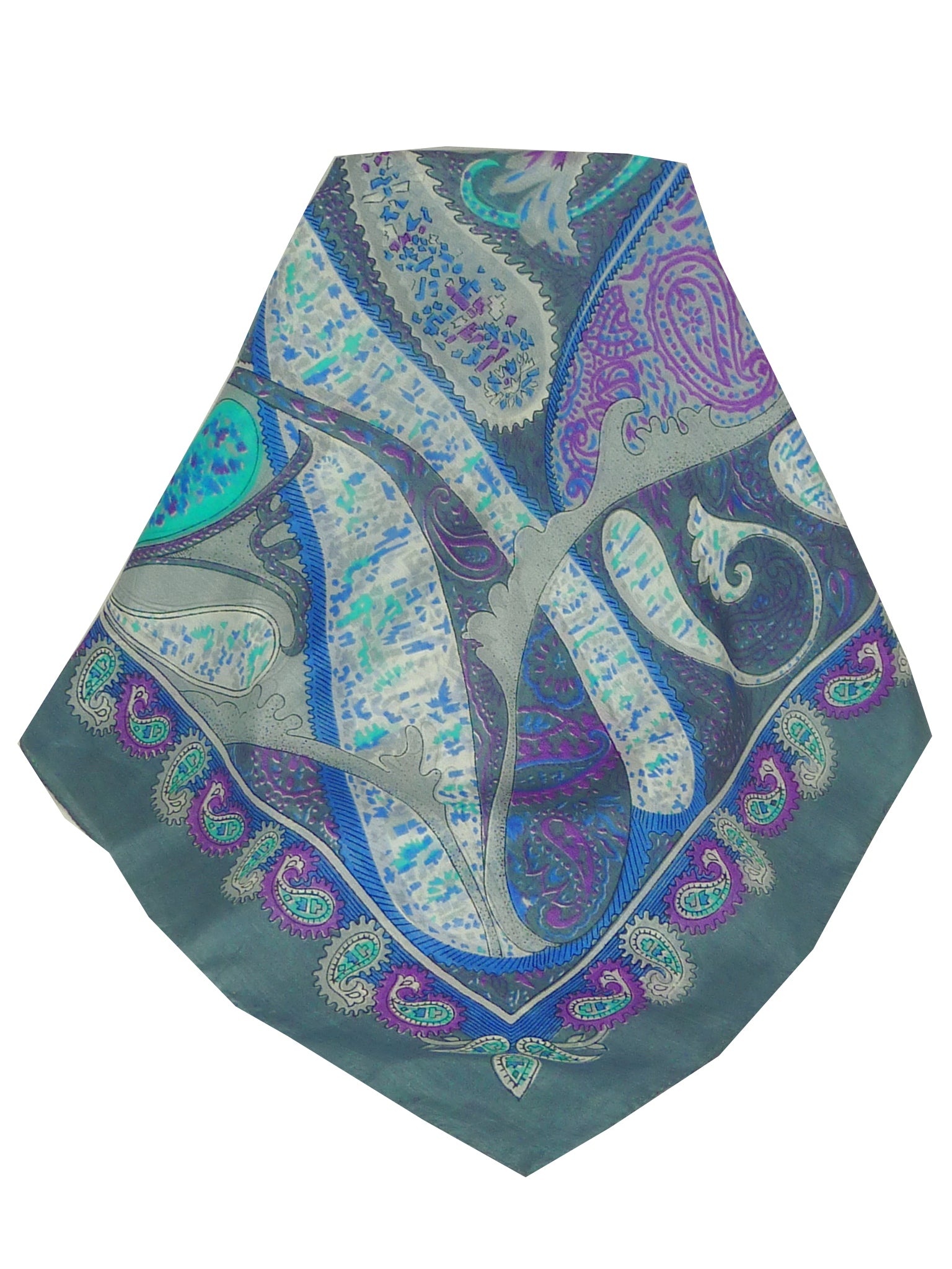 Classic Sciarpa Quadrata Seta di Gelso Indore Grey da Pashmina & Silk