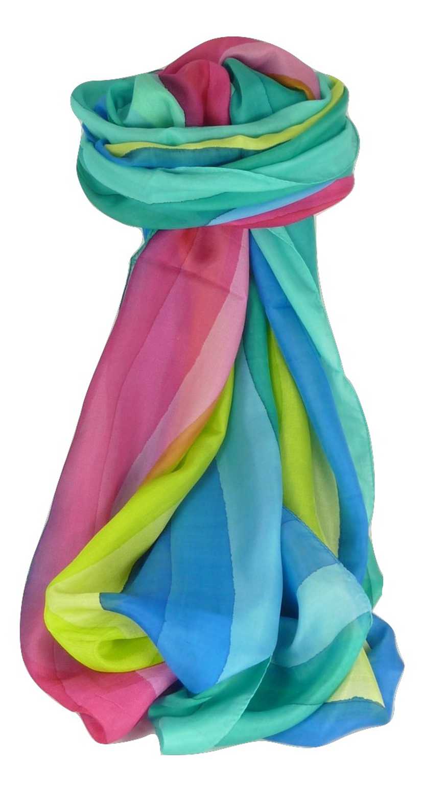 Sciarpa Lunga di Seta di Gelso Classic Rainbow Kishori da Pashmina & Silk