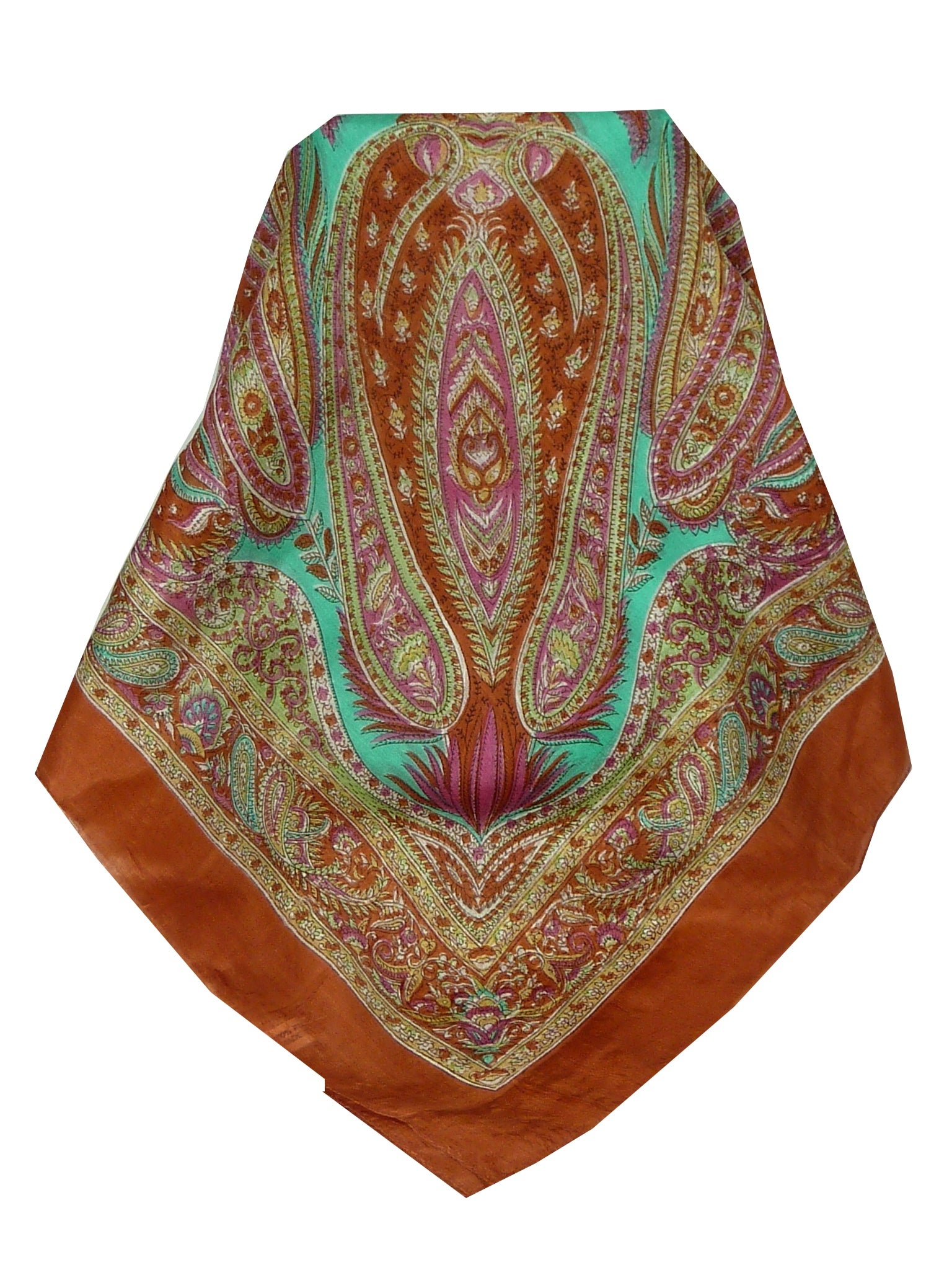Mulberry Silk Classic Square Scarf Harisa Chestnut by Pashmina & Silk