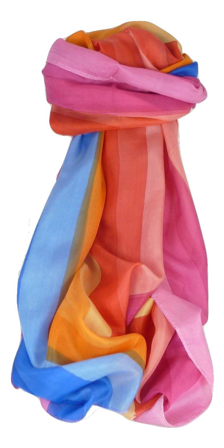 Sciarpa Lunga di Seta di Gelso Classic Rainbow Malhotra da Pashmina & Silk