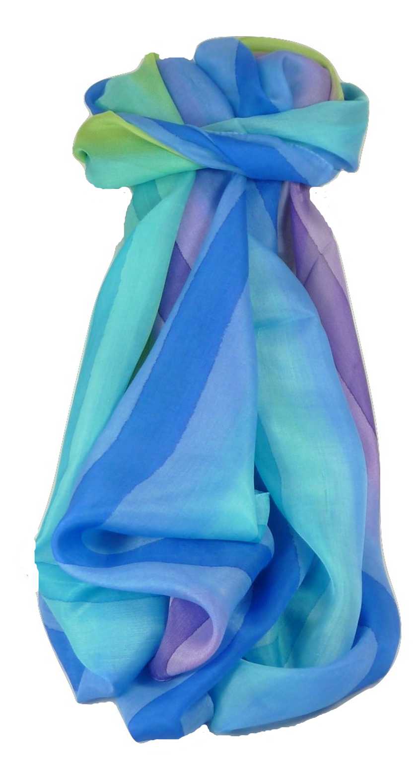 Sciarpa Lunga di Seta di Gelso Classic Rainbow Manohar da Pashmina & Silk
