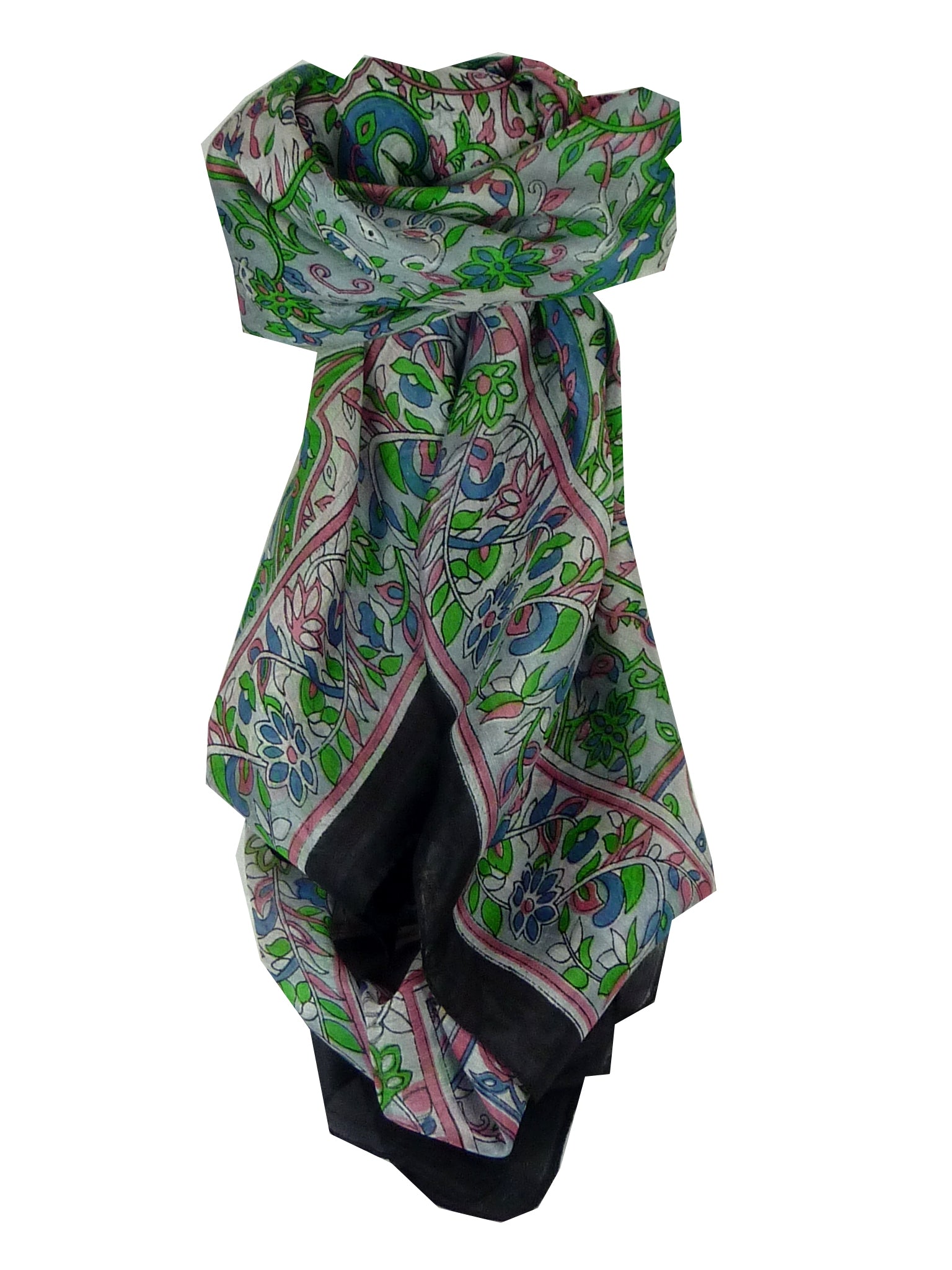  Écharpe Classic Soie de Mûrier Alisha Black de Pashmina & Silk