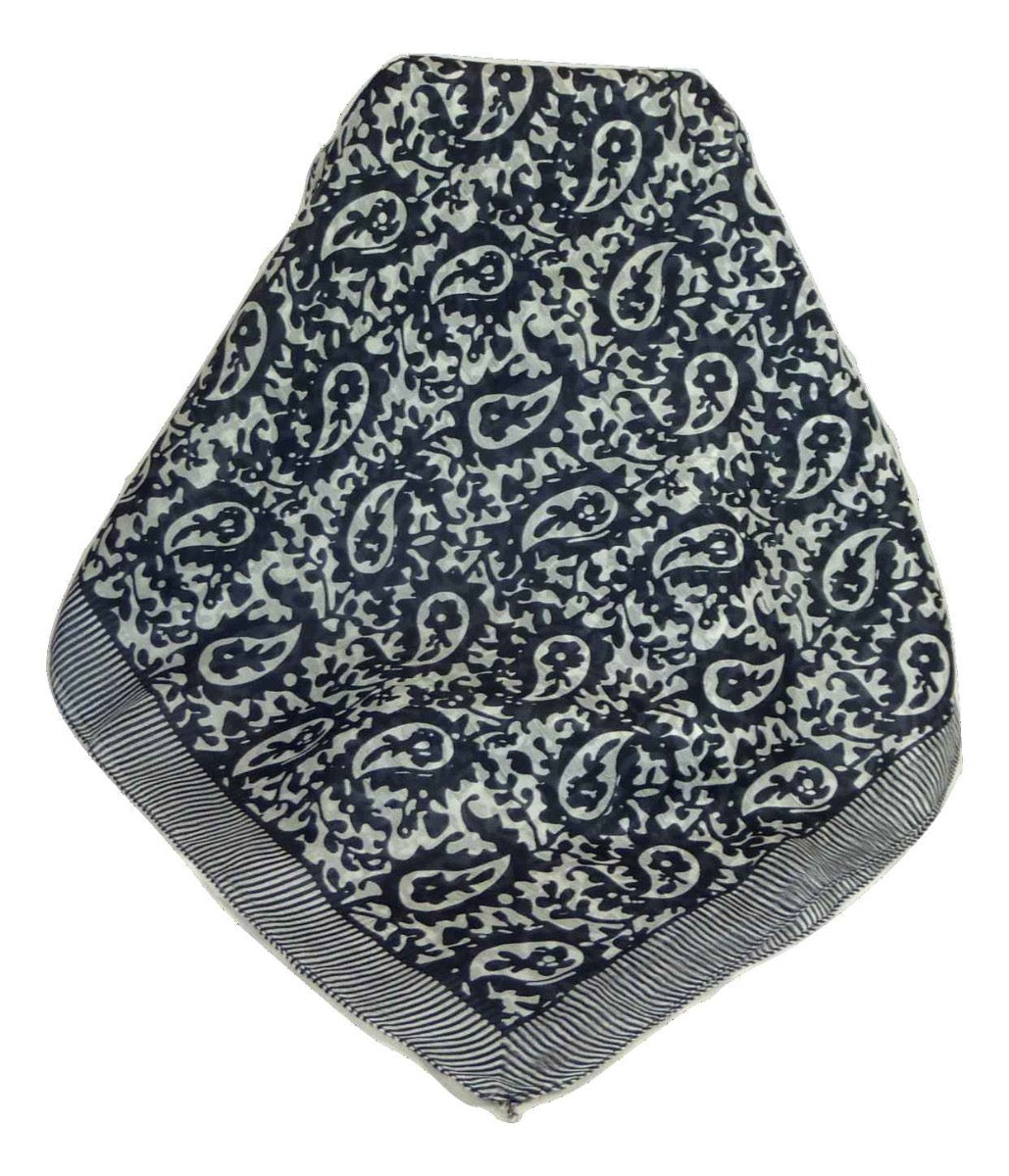 Mulberry Silk Classic Square Scarf Amba Black & White by Pashmina & Silk