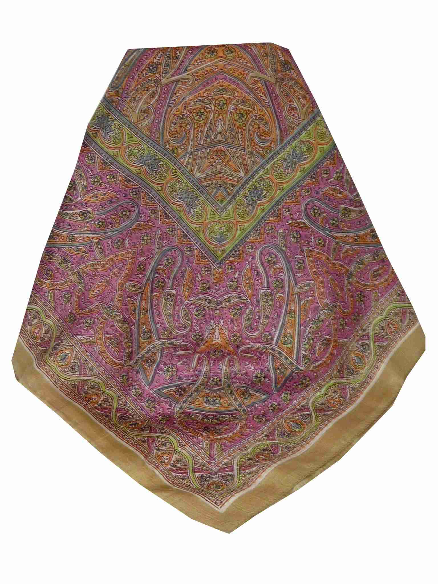 Echarpe Traditional Soie de Mûrier Yamuna Caramel de Pashmina & Silk 