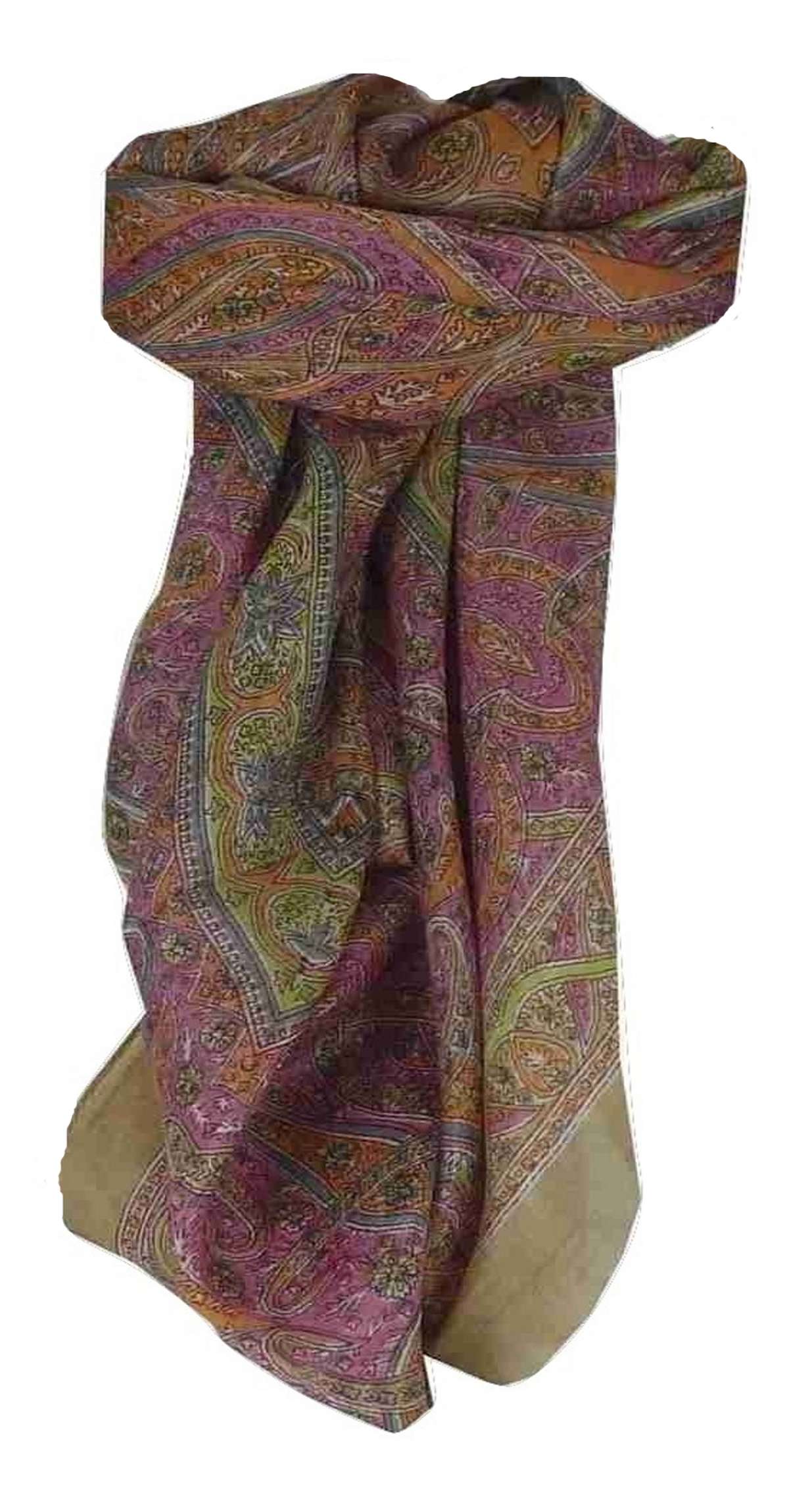 Echarpe Traditional Soie de Mûrier Yamuna Caramel de Pashmina & Silk 