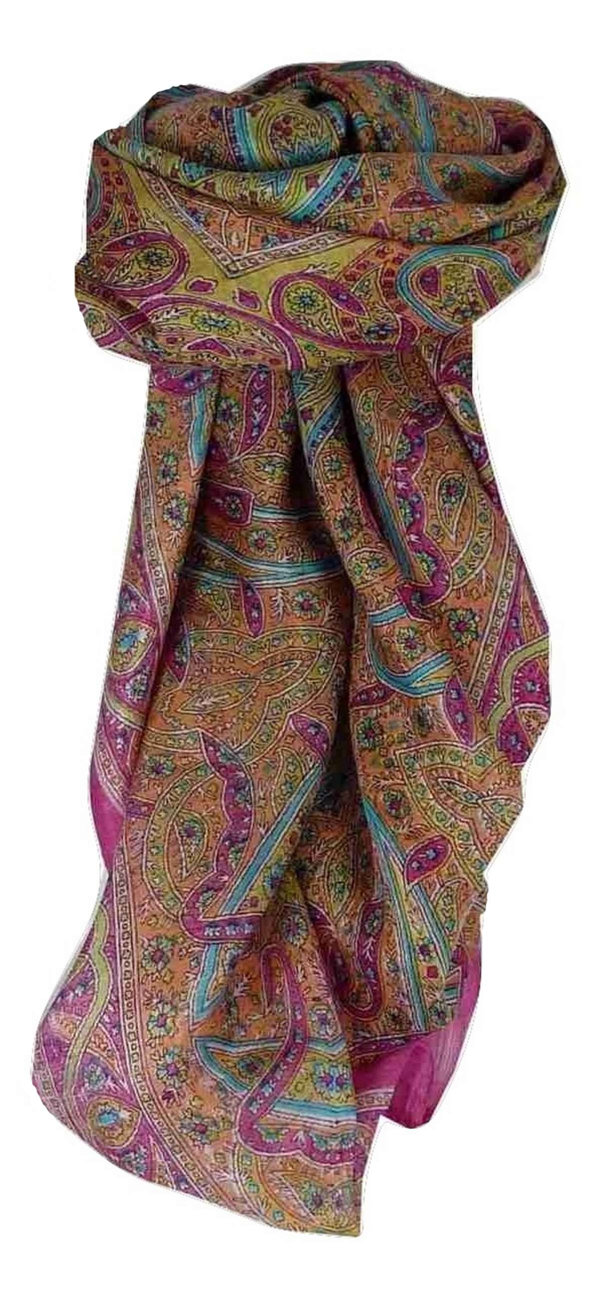 Echarpe Traditional Soie de Mûrier Yamuna Carnation de Pashmina & Silk 