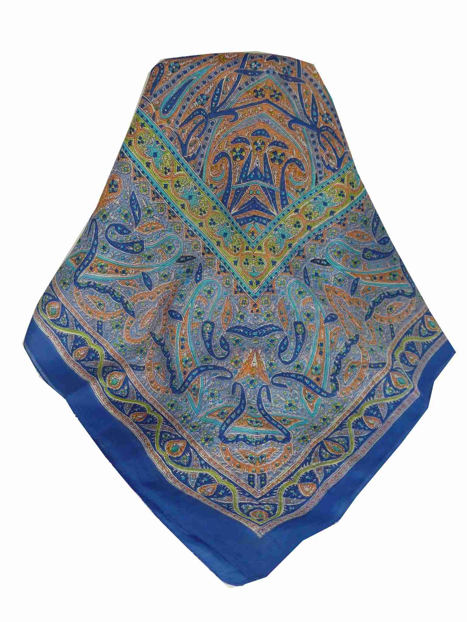 Echarpe Traditional Soie de Mûrier Yamuna Blue de Pashmina & Silk 