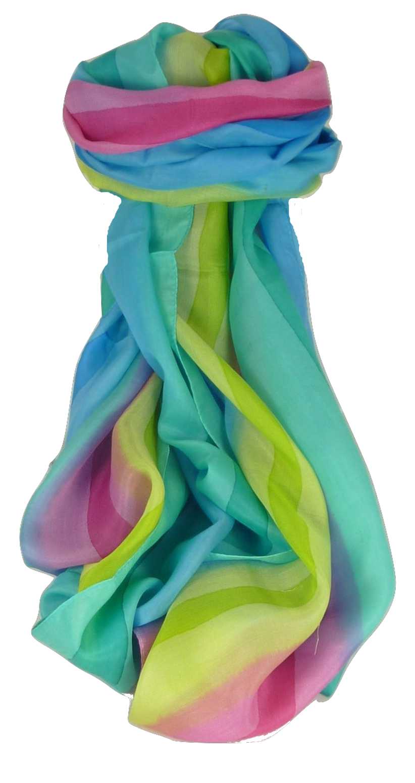 Sciarpa Lunga di Seta di Gelso Classic Rainbow Ratra da Pashmina & Silk