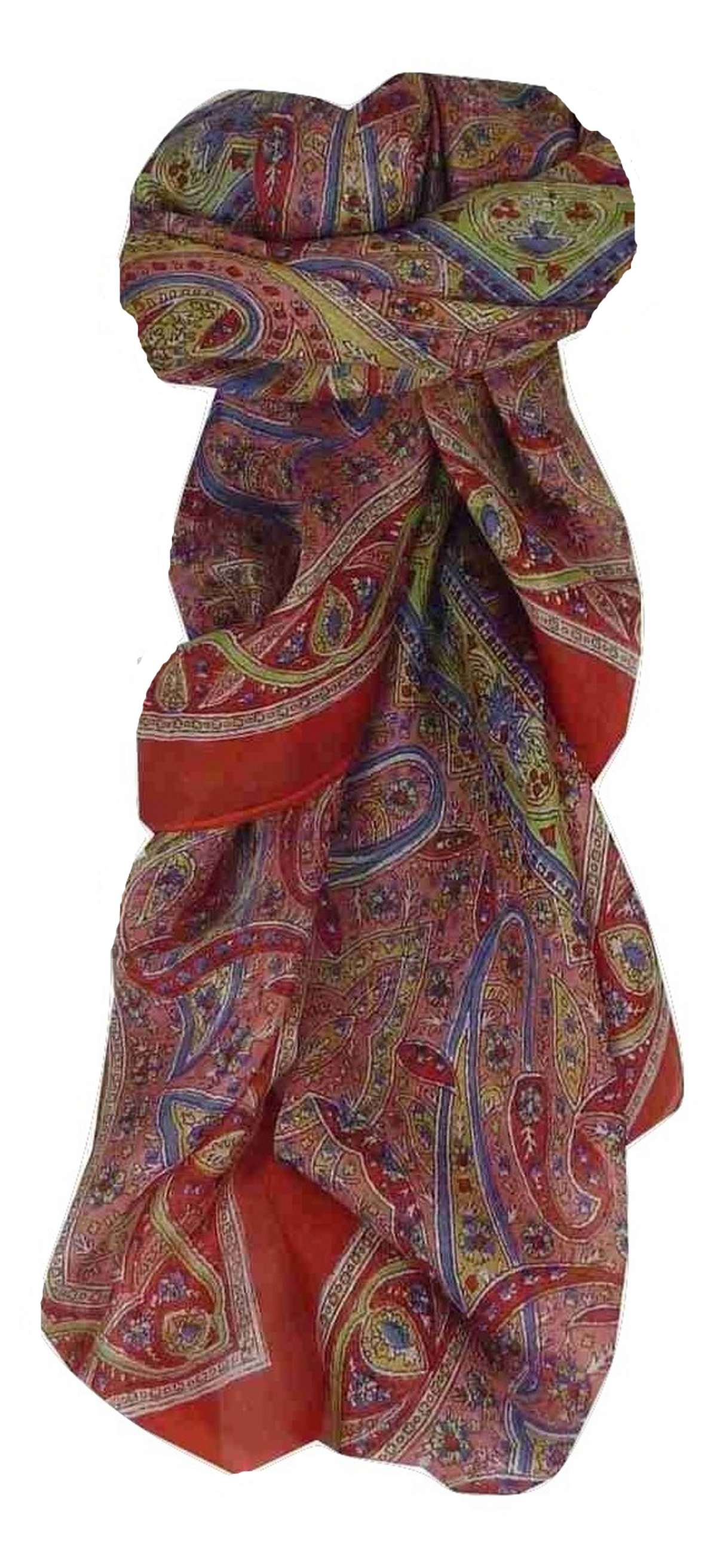Echarpe Traditional Soie de Mûrier Yamuna Red de Pashmina & Silk 
