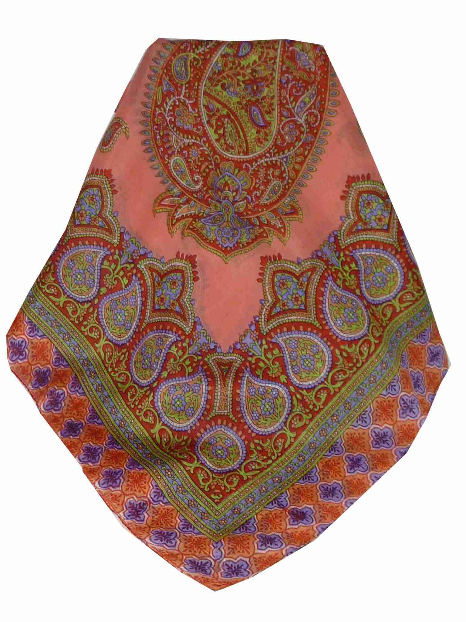 Tradizionale Sciarpa Quadrata di Seta Vashti Rose di Pashmina & Silk