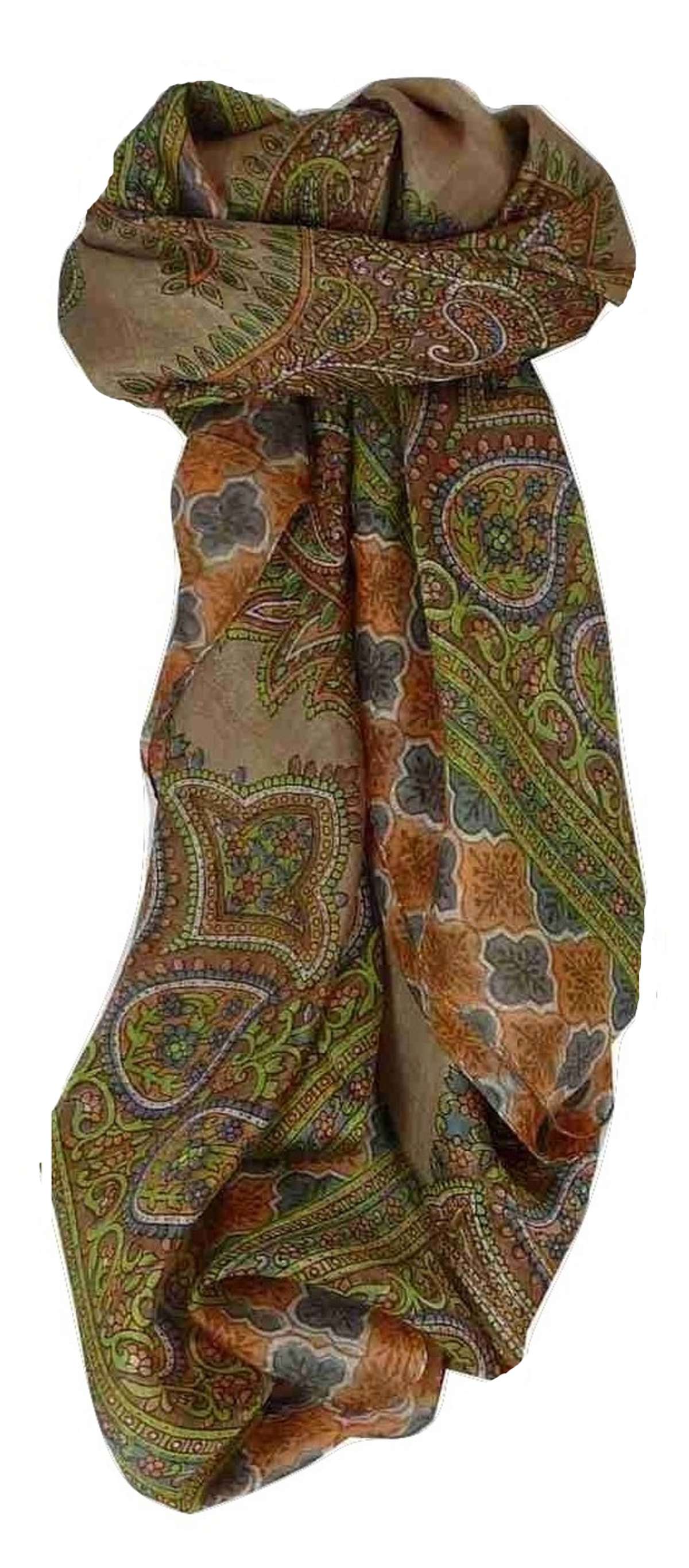 Tradizionale Sciarpa Quadrata di Seta Vashti Blush di Pashmina & Silk