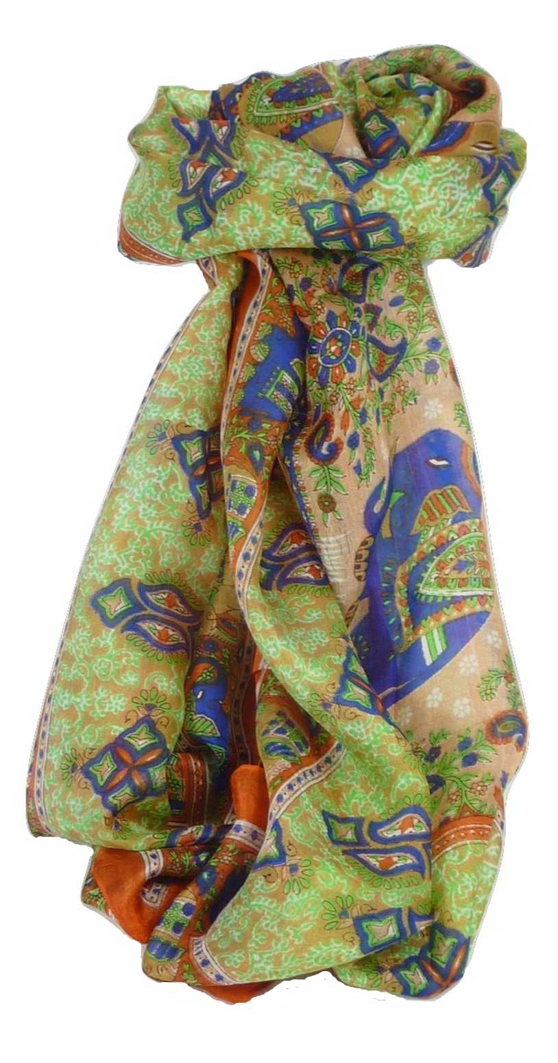 Classic Paisley Long Scarf Mulberry Silk Golla Marigold by Pashmina & Silk