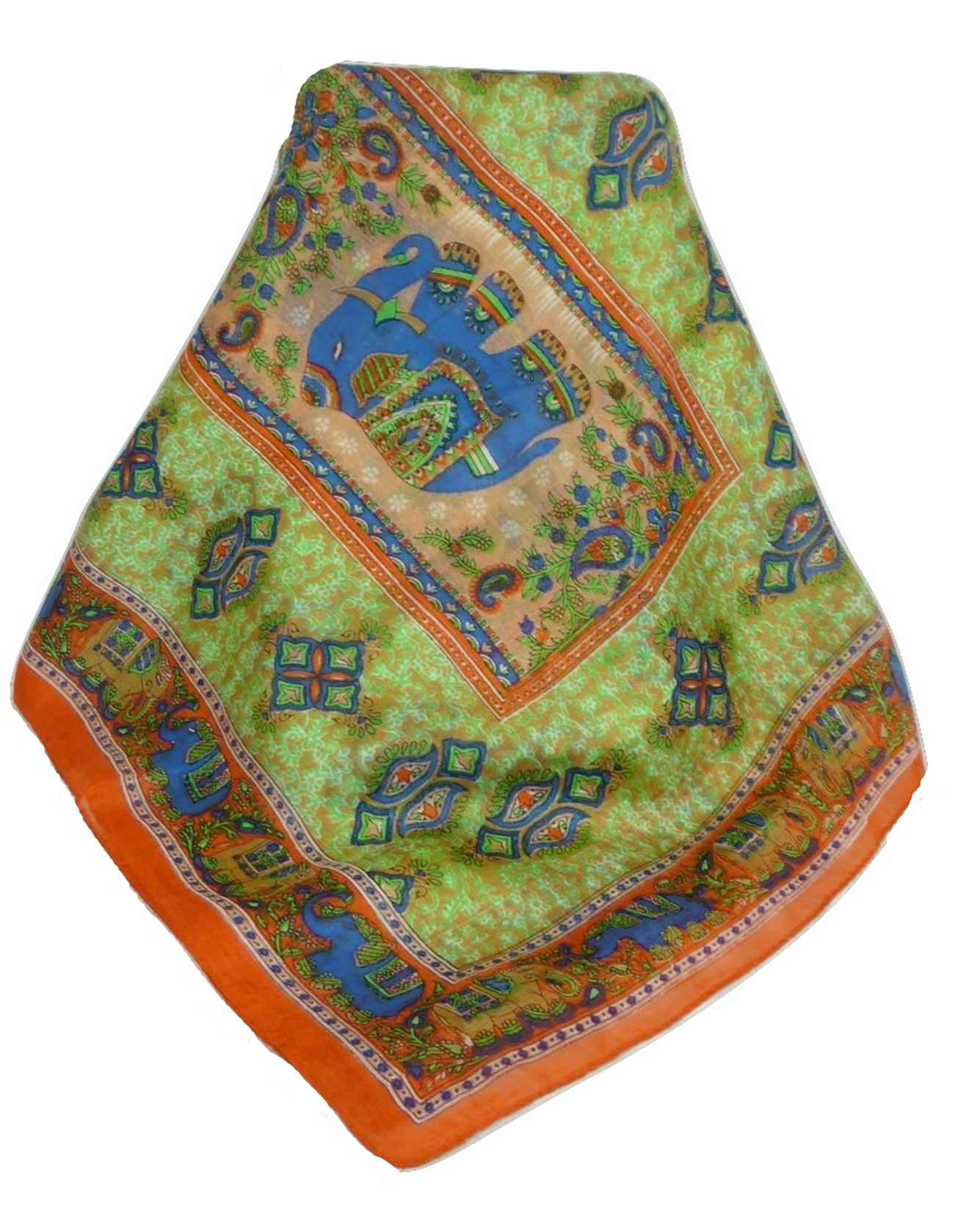 Classic Paisley Long Scarf Mulberry Silk Golla Marigold by Pashmina & Silk