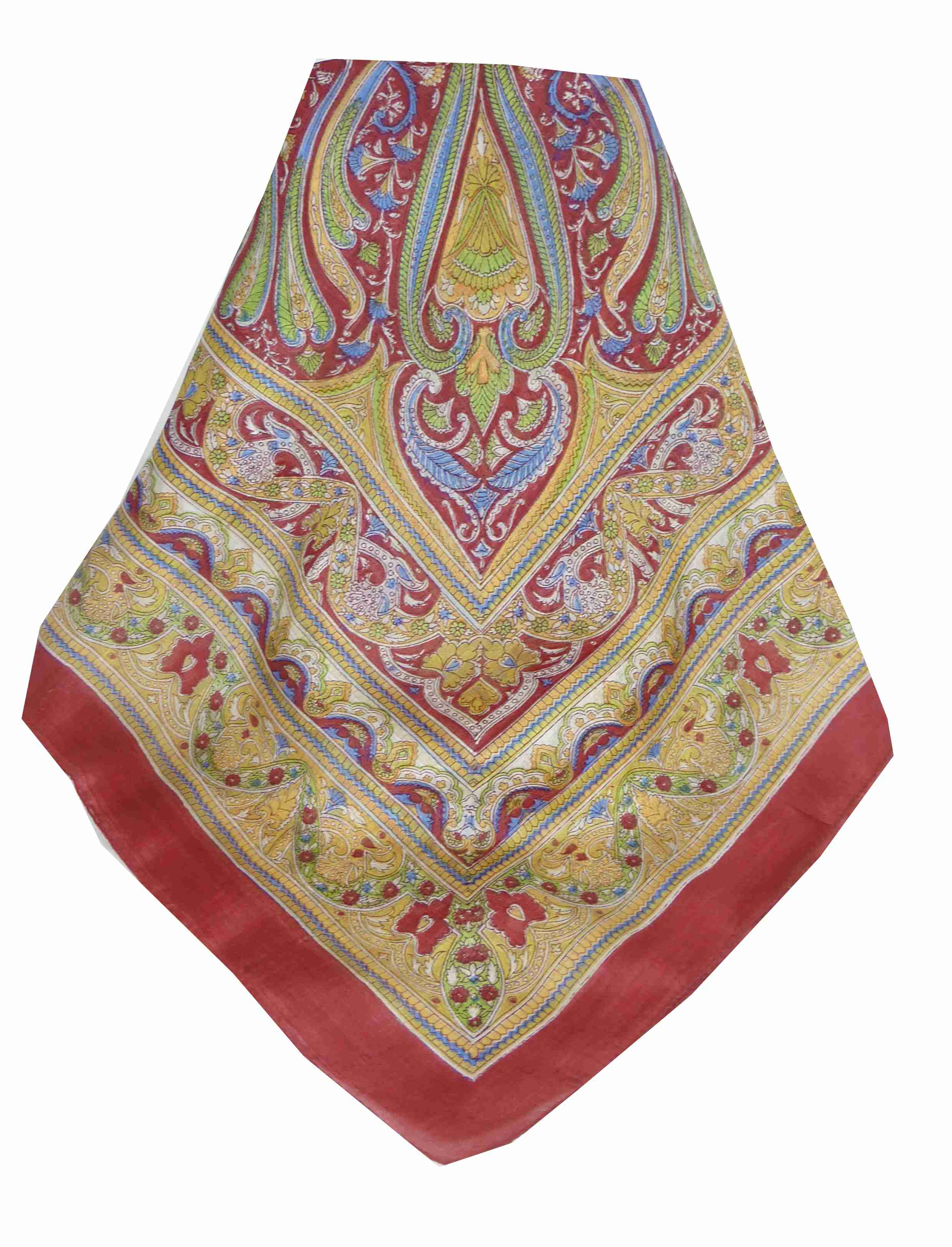 Mulberry Silk Traditional Square Scarf Gandak Carnation by Pashmina & Silk