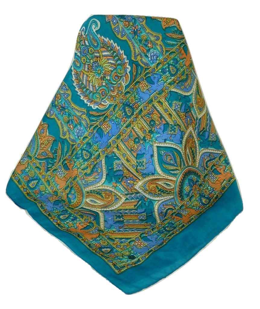 Classic Paisley Long Scarf Mulberry Silk Dara Forget Me Not by Pashmina & Silk