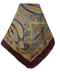 Classic Paisley Long Scarf Mulberry Silk Charan Hibiscus by Pashmina & Silk