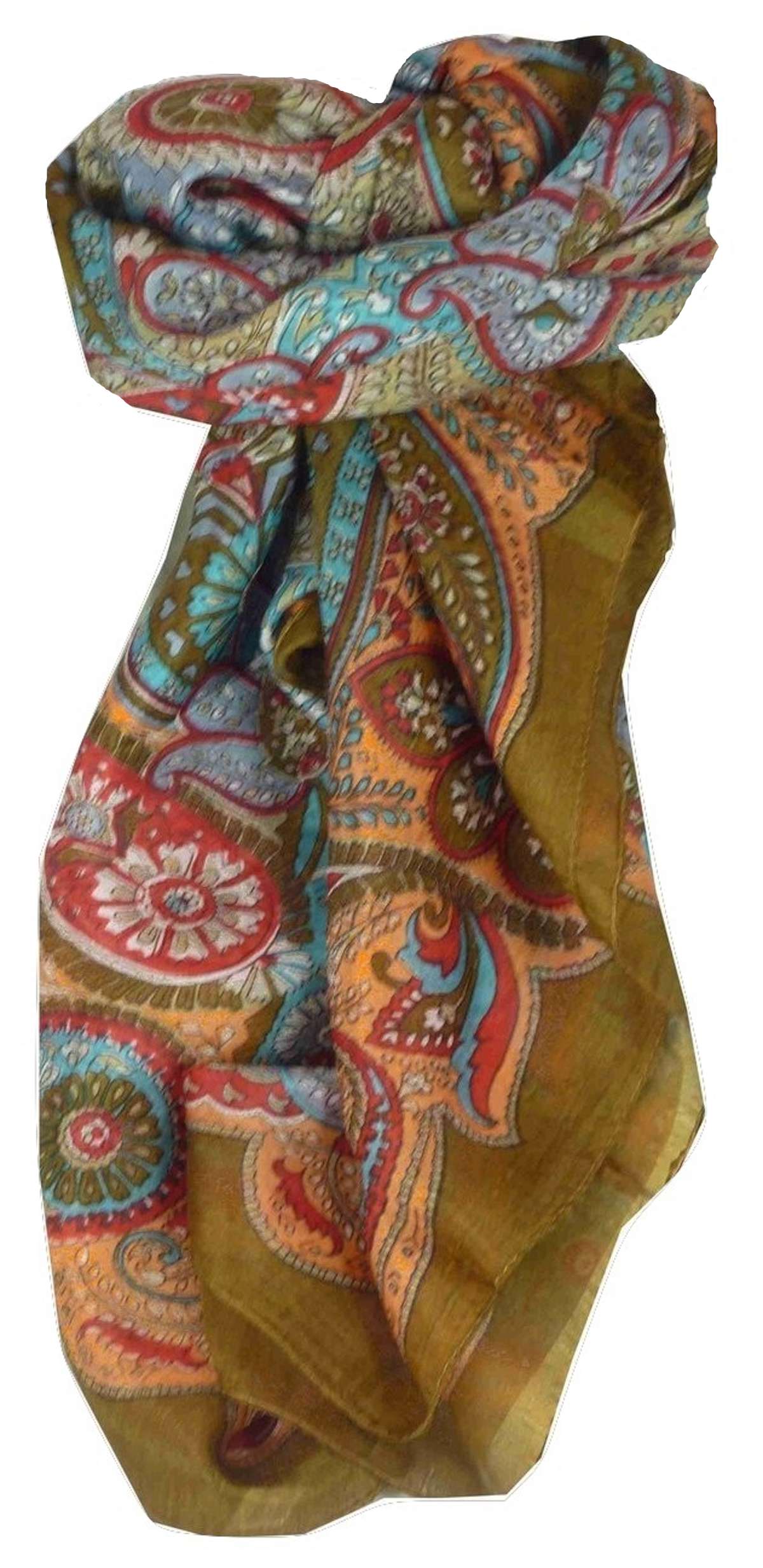 Echarpe Traditional Soie de Mûrier Girij Caramel de Pashmina & Silk 