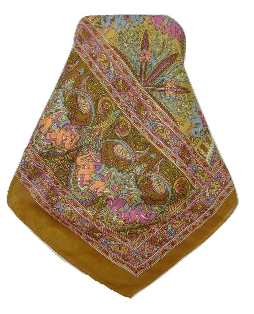 Classic Paisley Long Scarf Mulberry Silk Anya Sienna by Pashmina & Silk