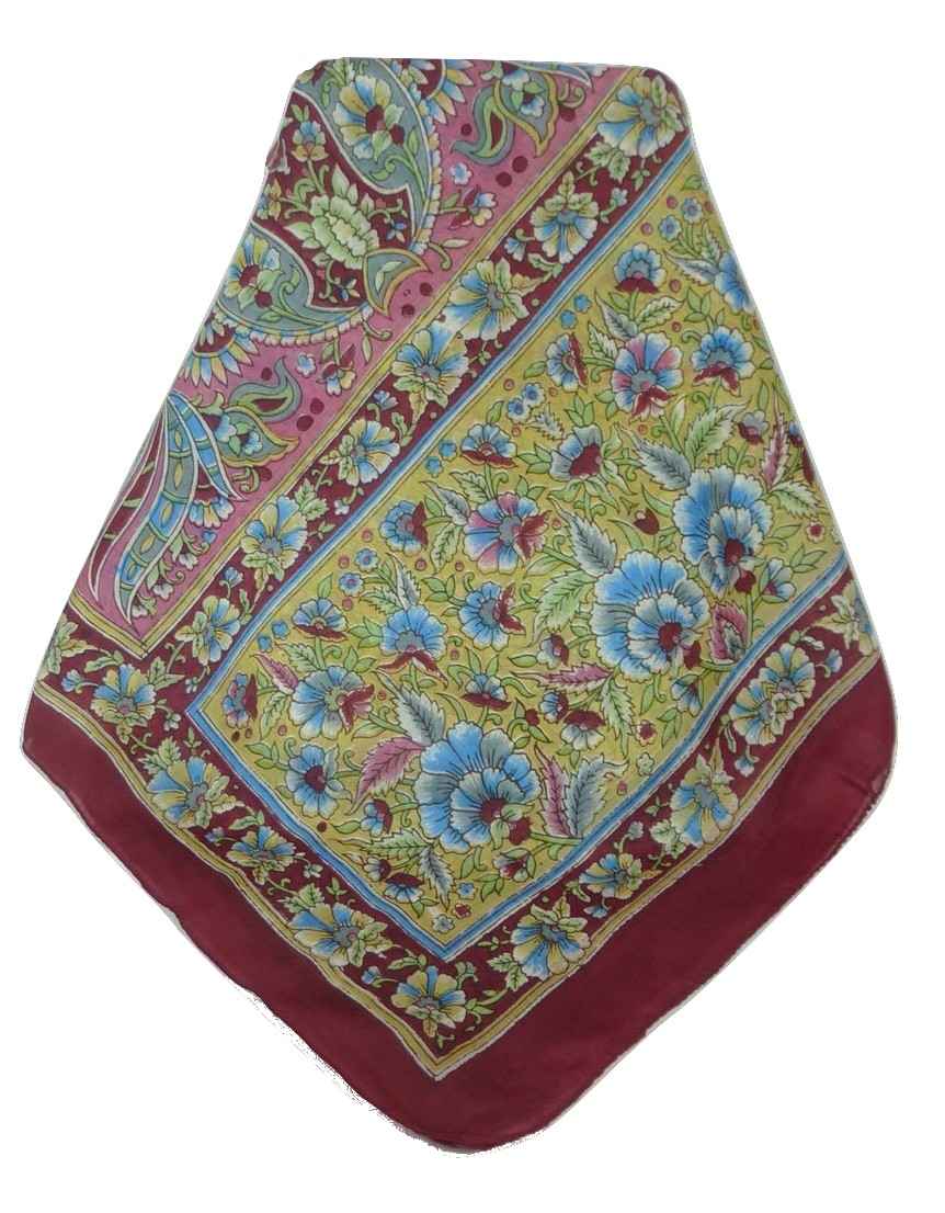 Classic Paisley Long Scarf Mulberry Silk Chia Hibiscus by Pashmina & Silk