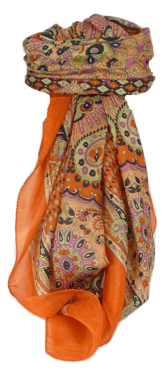  Sciarpa Quadrata Paisley Seta di Gelso Narine Marigold da Pashmina & Silk