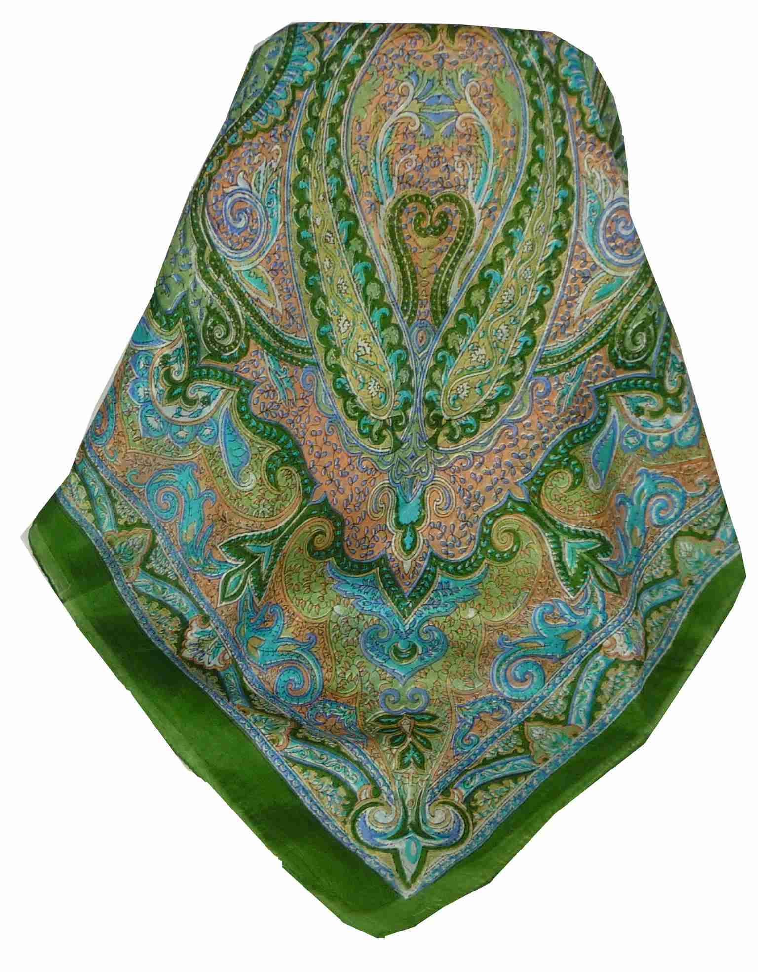 Echarpe Traditional Soie de Mûrier Cheyar Sage de Pashmina & Silk 