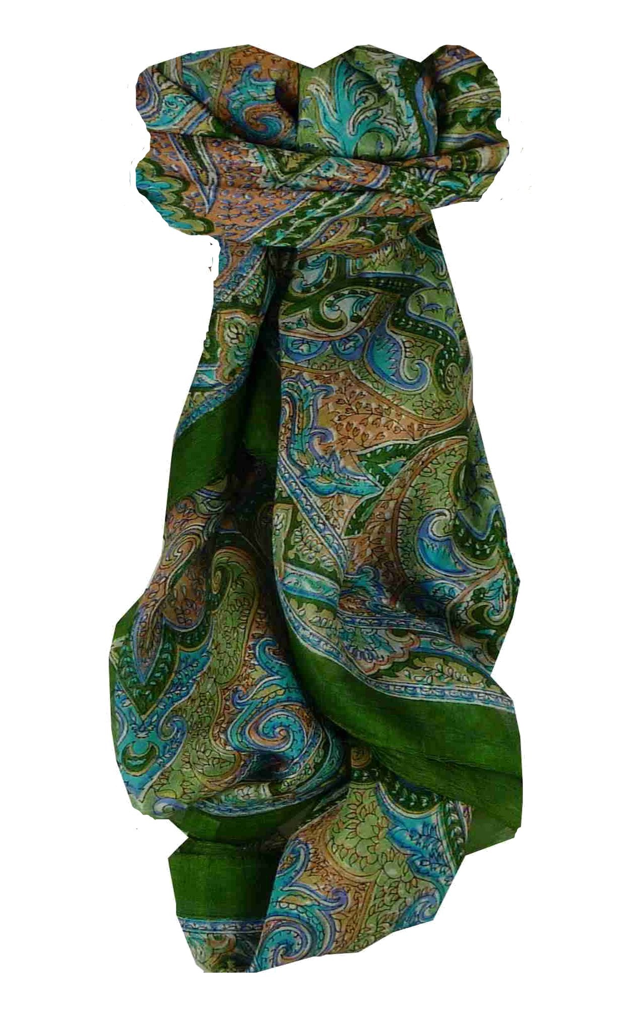 Echarpe Traditional Soie de Mûrier Cheyar Sage de Pashmina & Silk 