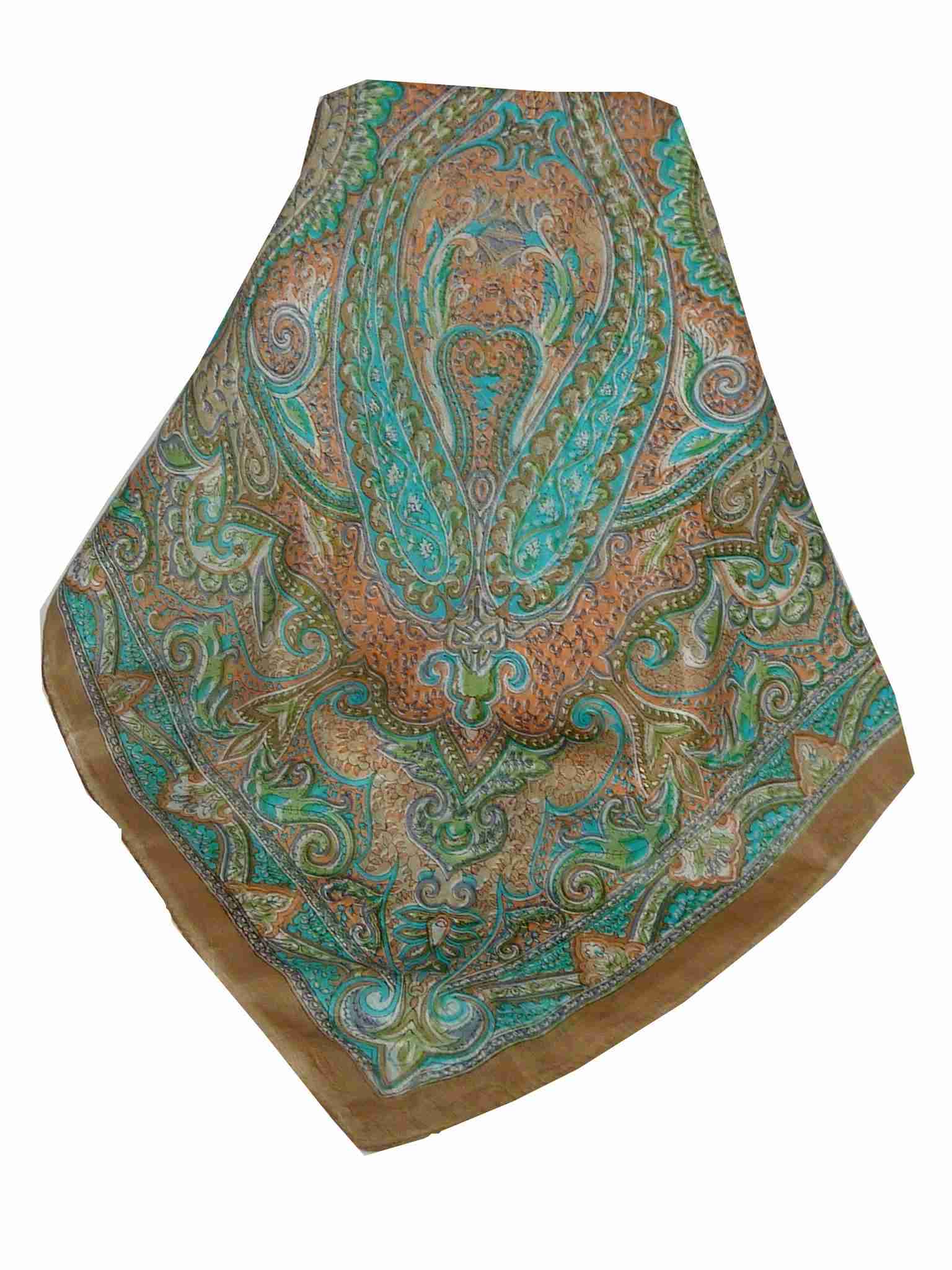 Echarpe Traditional Soie de Mûrier Cheyar Caramel de Pashmina & Silk 