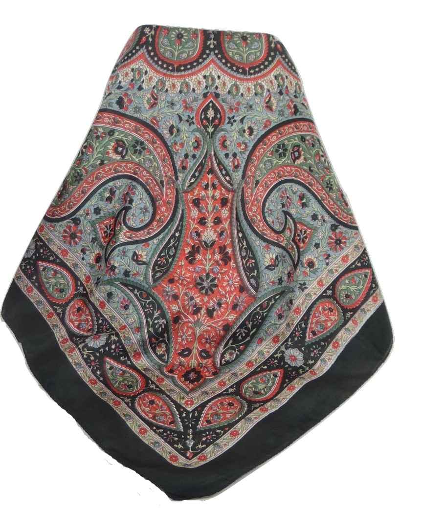  Sciarpa Quadrata Paisley Seta di Gelso Balay Jet da Pashmina & Silk