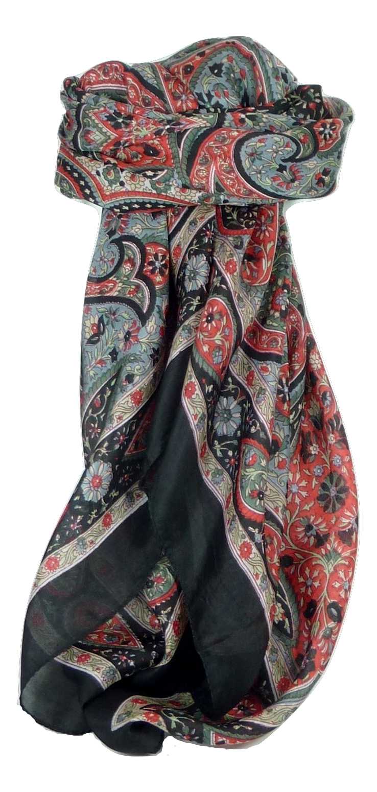  Sciarpa Quadrata Paisley Seta di Gelso Balay Jet da Pashmina & Silk