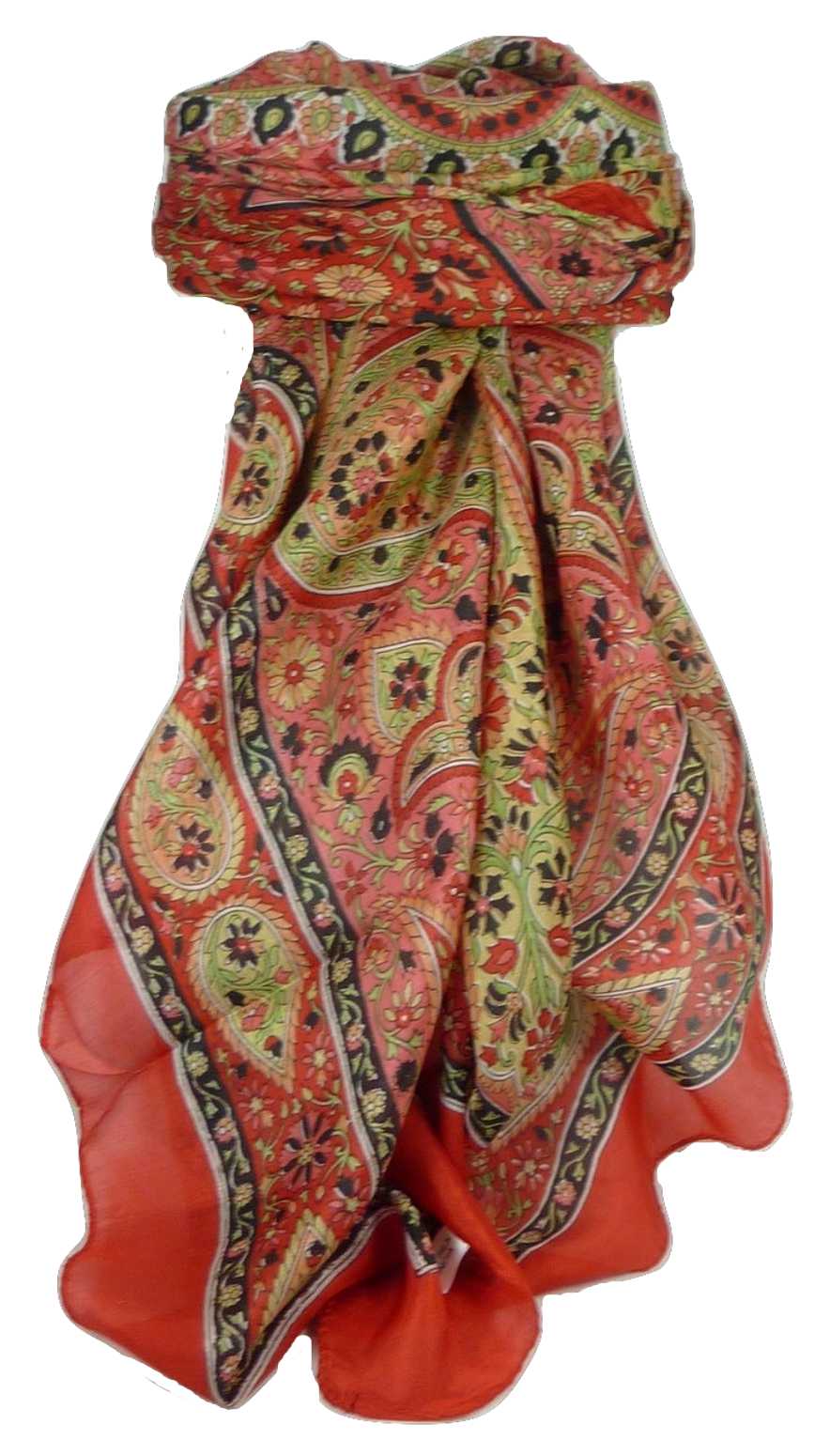  Sciarpa Quadrata Paisley Seta di Gelso Balay Scarlet da Pashmina & Silk