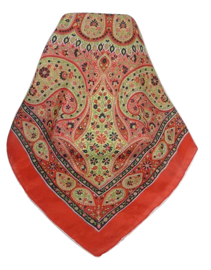  Sciarpa Quadrata Paisley Seta di Gelso Balay Scarlet da Pashmina & Silk