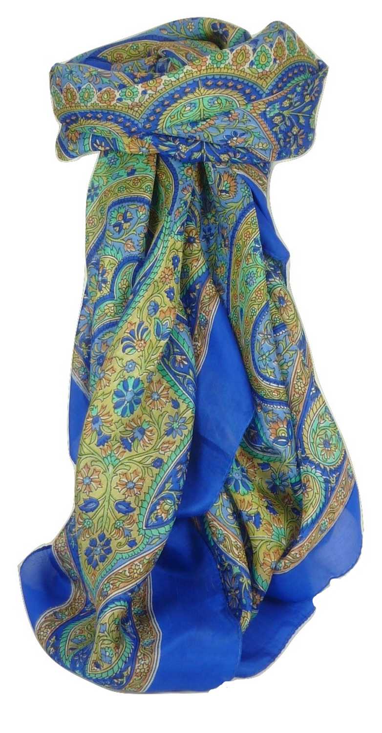  Sciarpa Quadrata Paisley Seta di Gelso Balay French Blue da Pashmina & Silk