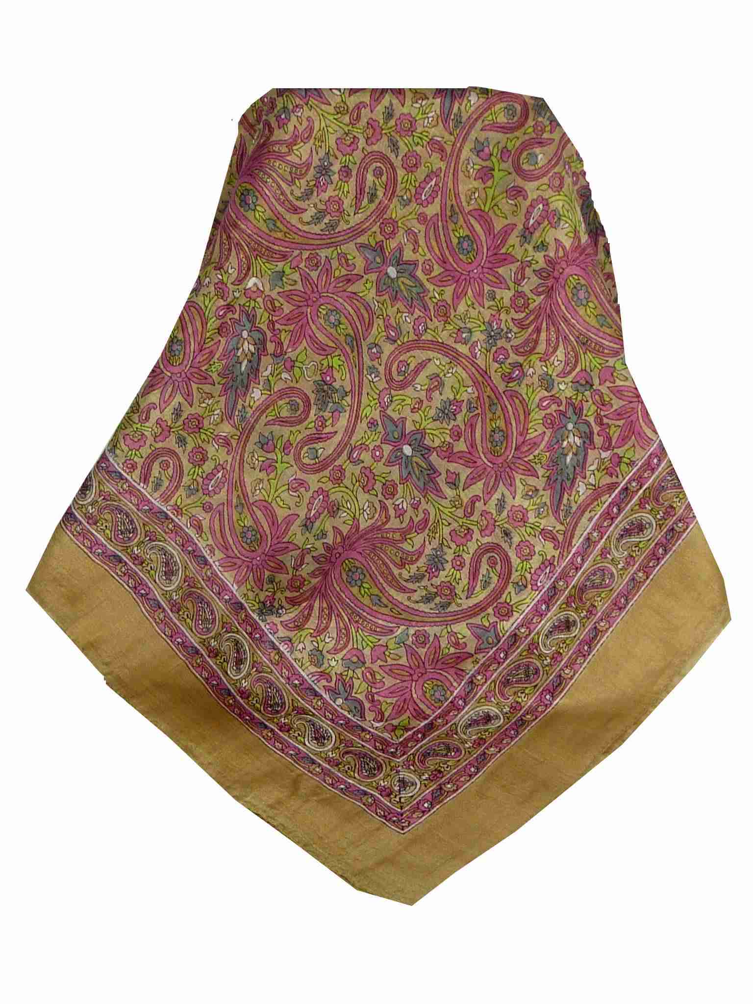 Tradizionale Sciarpa Quadrata di Seta Pallik Chestnut di Pashmina & Silk