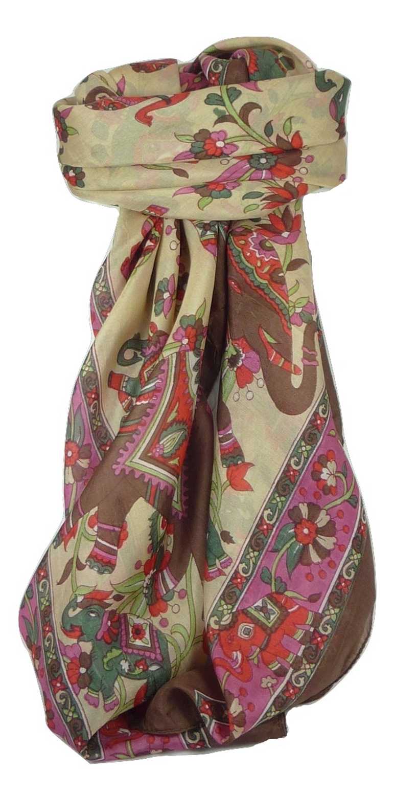  Sciarpa Quadrata Paisley Seta di Gelso Kakaul Chocolate da Pashmina & Silk