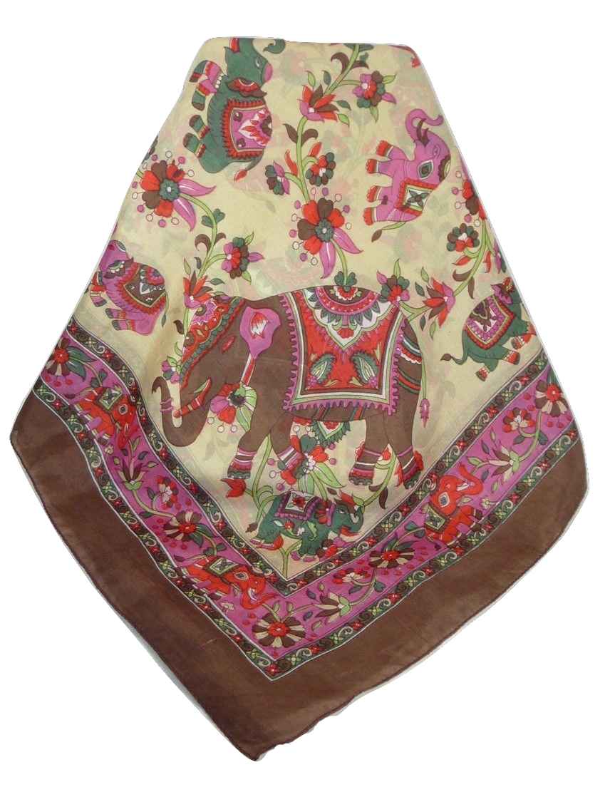  Sciarpa Quadrata Paisley Seta di Gelso Kakaul Chocolate da Pashmina & Silk