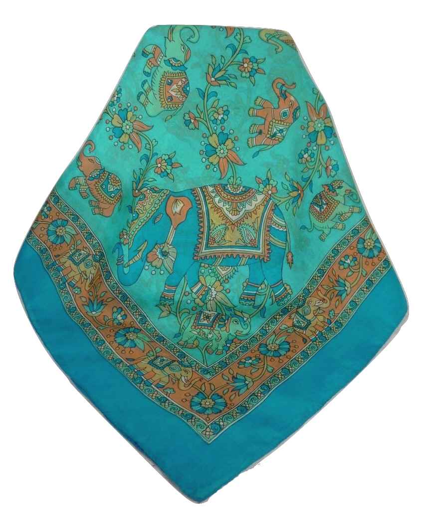  Sciarpa Quadrata Paisley Seta di Gelso Kakaul Forget Me Not da Pashmina & Silk