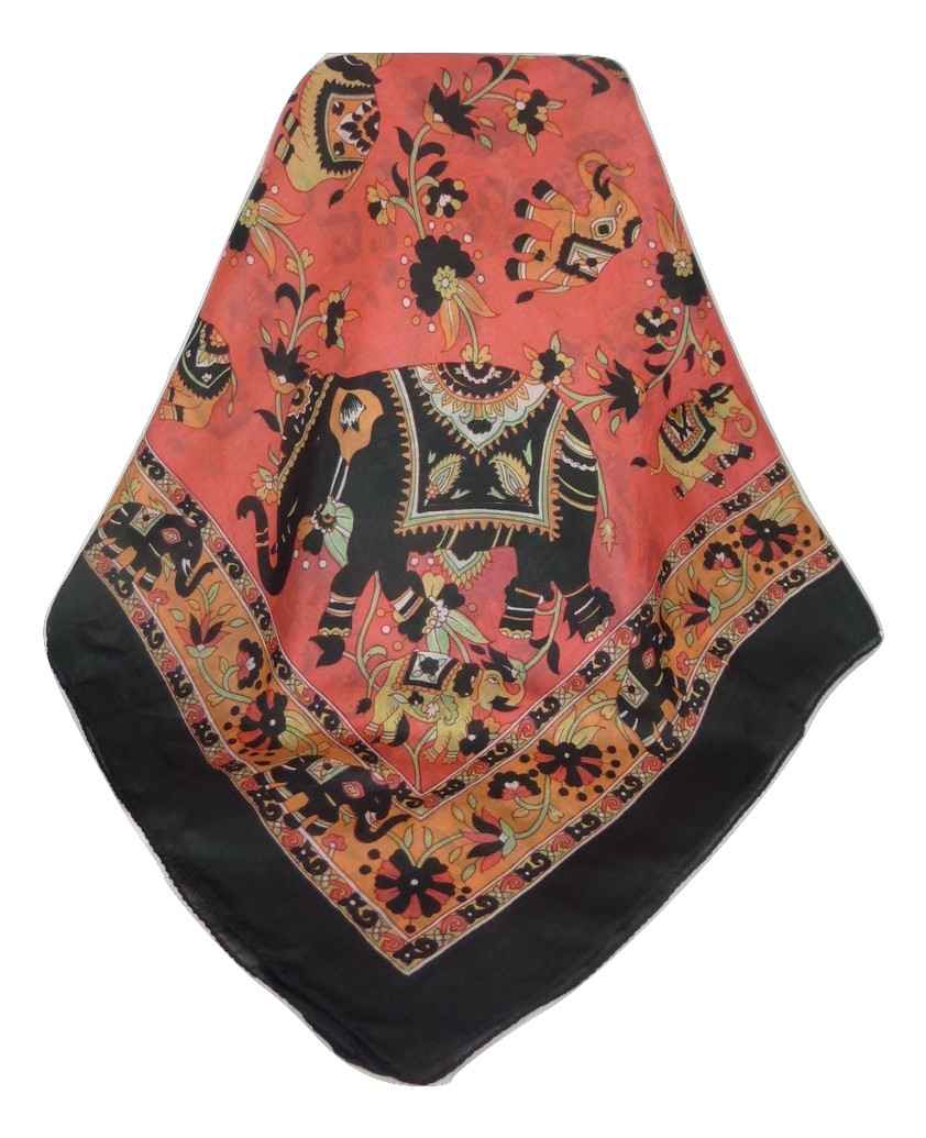  Sciarpa Quadrata Paisley Seta di Gelso Kakaul Jet da Pashmina & Silk